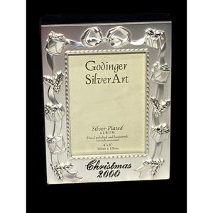 Godinger Silver Plated Christmas 2000 Photo Album Book Hold 100 4x6 Pictures Box